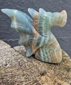 Blauwe onyx water draken skull