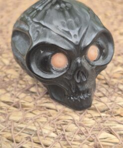 Zwarte obsidiaan alien skull
