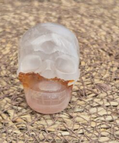 Rode hematiet in kwarts skull 1