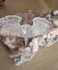 Bergkristal raven skull met vleugels