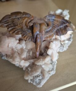 Agaat raven skull met vleugels