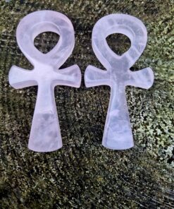 Ster rozenkwarts Egyptische ankh