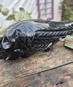 Alternative view of Gevleugelde skull van zwarte agaat