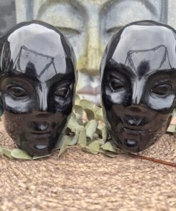 Alternative view of Duo Elfen skulls zwarte/zilver obsidiaan