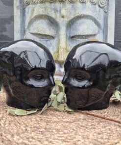 Duo Elfen skulls zwarte/zilver obsidiaan