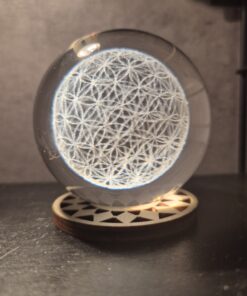 Alternative view of Glas sphere flower of life