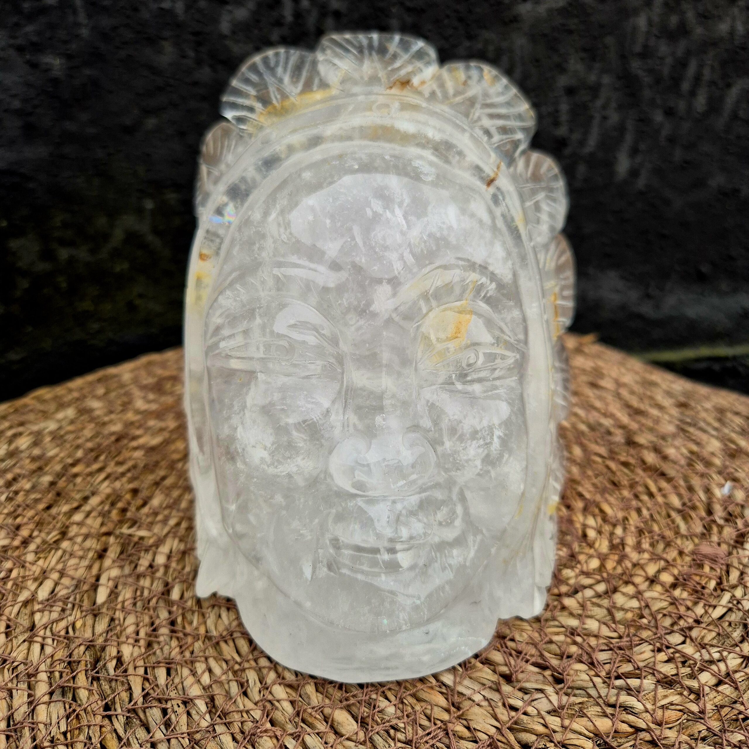 Mystiek Native skull bergkristal