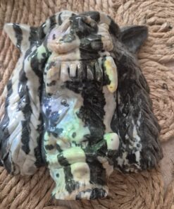 Jade warrior met wolfskop