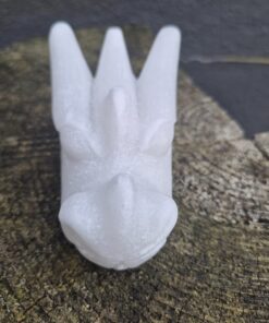 Alternative view of Matte witte jade draken skull 8