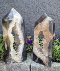 Set agaat geode torens