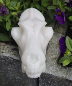 Witte jade wolfskull
