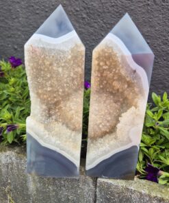 Alternative view of Set agaat geode torens/obelisk