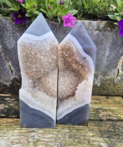 Set agaat geode torens/obelisk