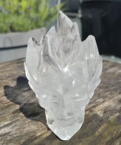 Heldere bergkristal punk skull