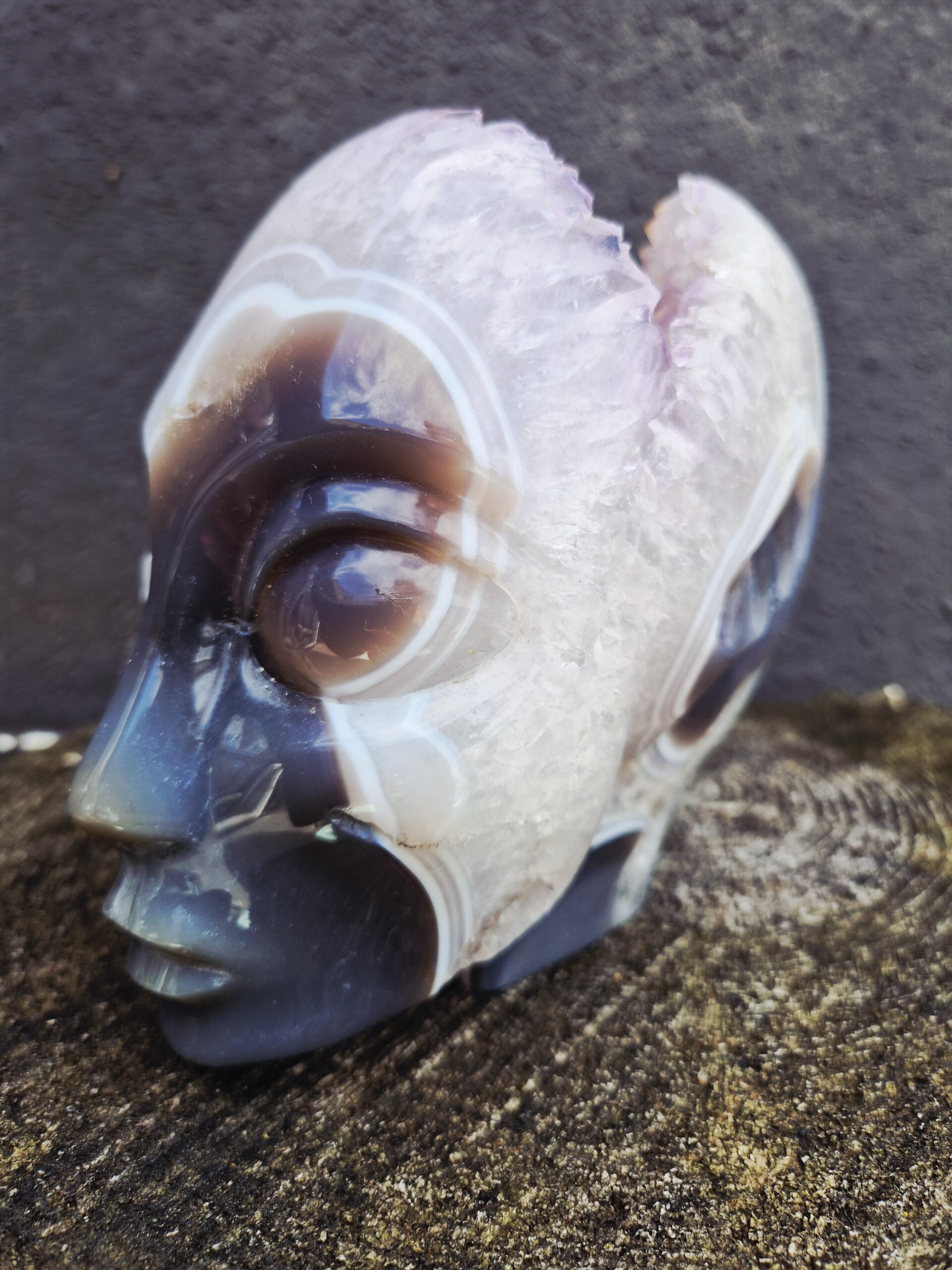 Agaat amethist geode Elf skull - Afbeelding 6