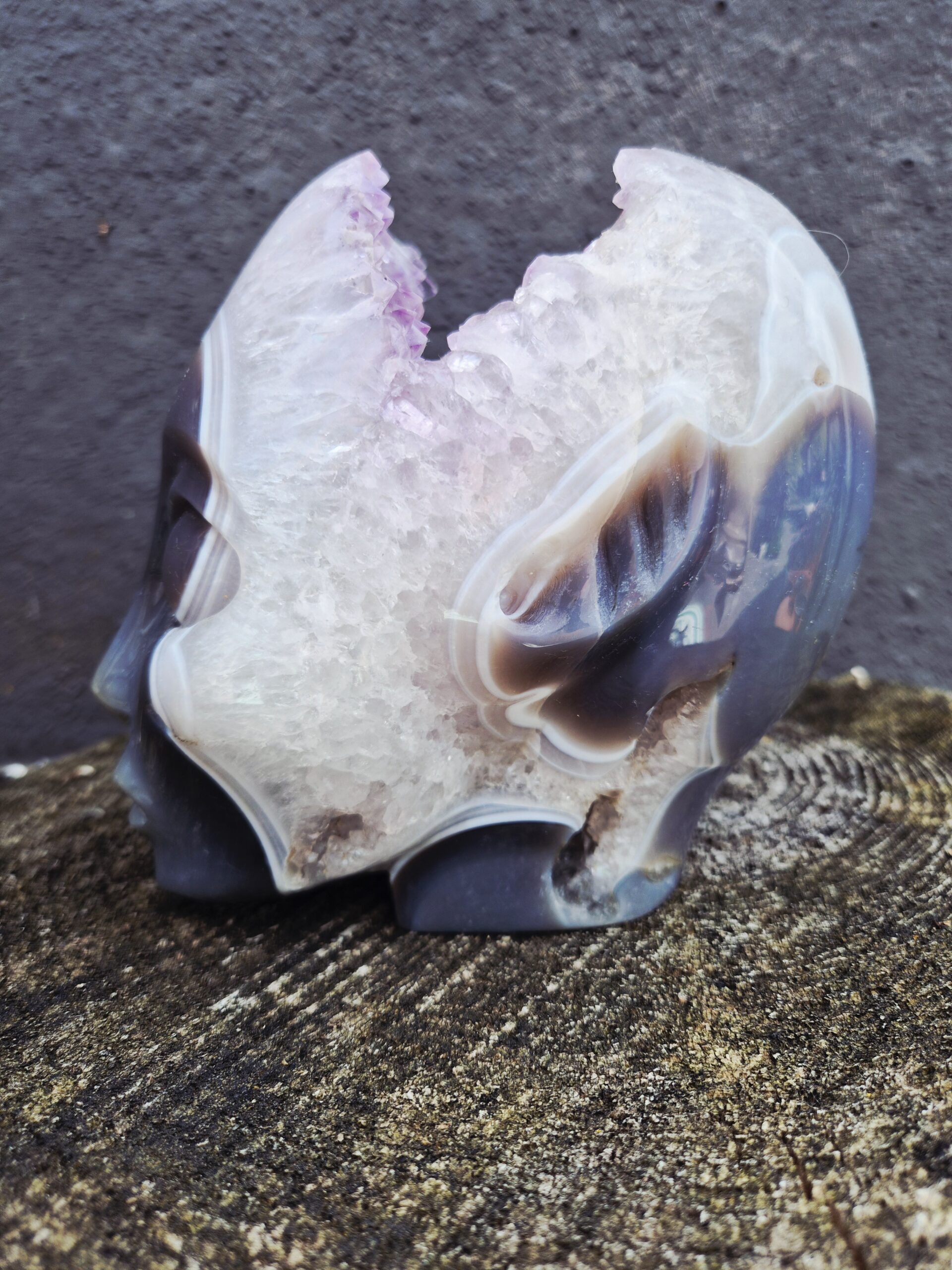 Agaat amethist geode Elf skull - Afbeelding 4