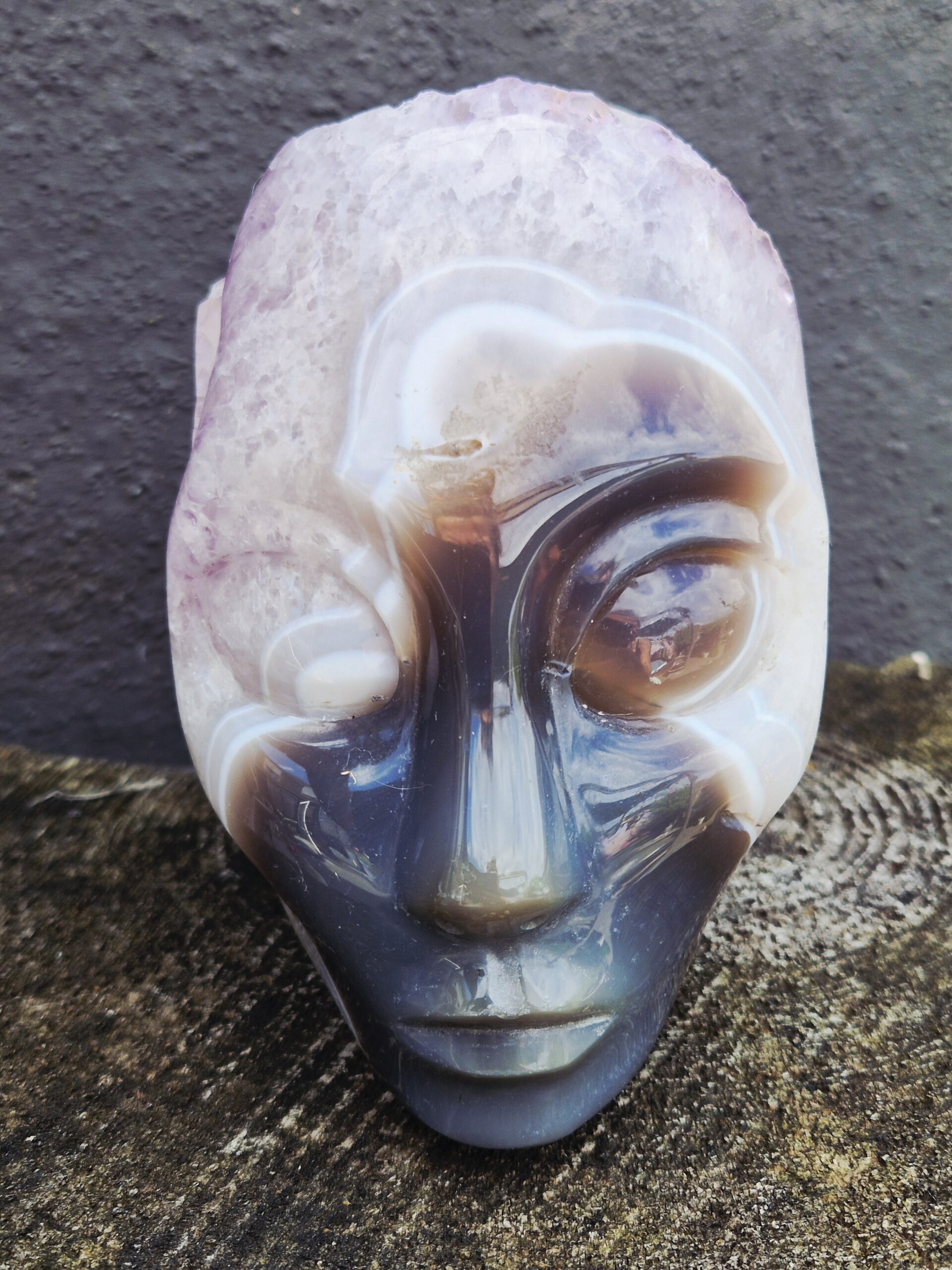 Agaat amethist geode Elf skull - Afbeelding 2