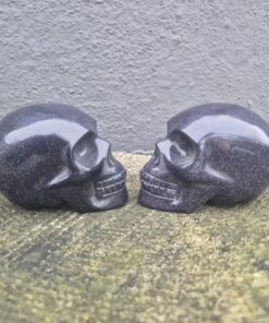 Alternative view of Koppel blauwe goudsteen skulls